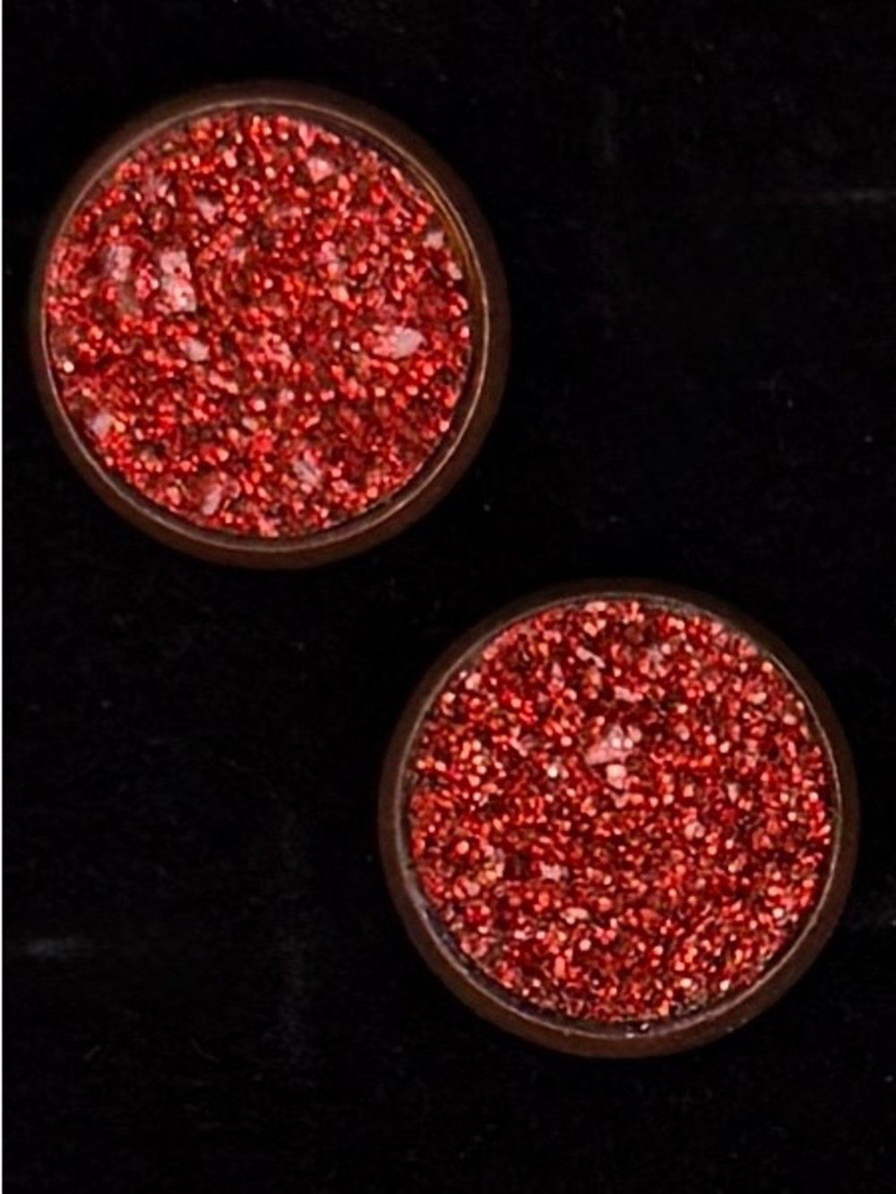 Brass copper tone rust pierced post earrings